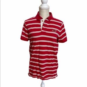 Hollister Men’s Red Striped Polo Tee